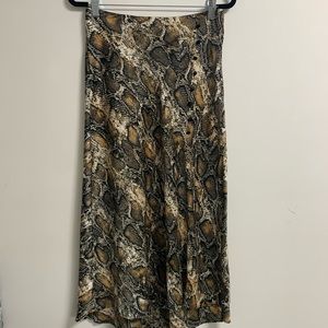 Zara | Animal Print High Low Midi Skirt